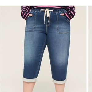 Lane Bryant Pull On High Rise Capri Denim Size 22 NWT